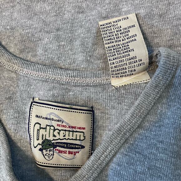 VTG Coliseum Men’s Vest Sz L Gray Striped Cotton V Neck Preppy Grandpacore - Picture 4 of 5